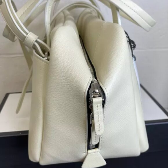 Senreve Doctor Bag Satchel Handbag Shoulder Bag Zip Sand Genuine Italian Leather - Picture 3 of 16